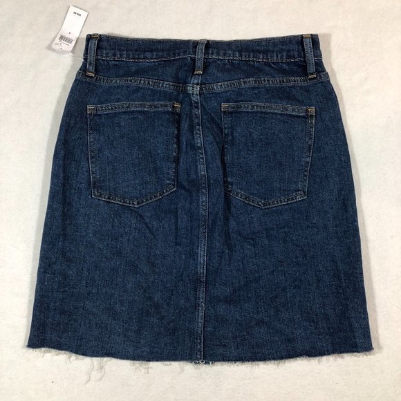 NEW Gap Womens 4 Button Front Mini Denim Jean Skirt Raw Hem #496473-00 NWT $60 - Picture 4 of 11